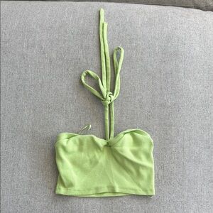 Zara Green Crop Bustier Top